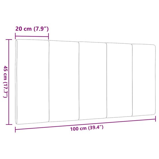 Hoofdbordkussen 100 cm stof lichtgrijs