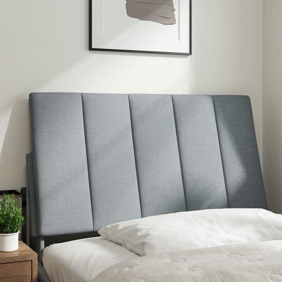 Hoofdbordkussen 90 cm stof lichtgrijs