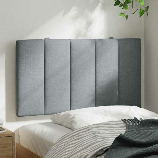 Hoofdbordkussen 90 cm stof lichtgrijs