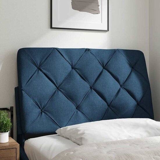 Hoofdbordkussen 90 cm stof blauw
