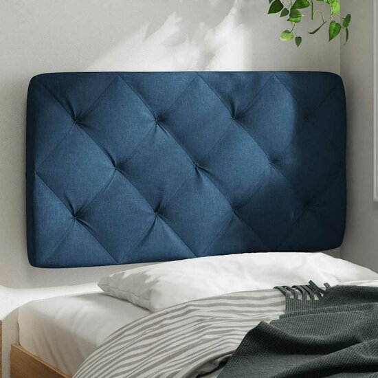 Hoofdbordkussen 90 cm stof blauw