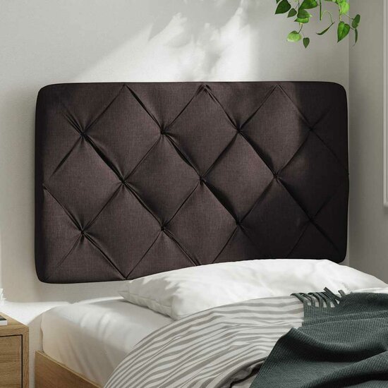 Hoofdbordkussen 80 cm stof donkerbruin