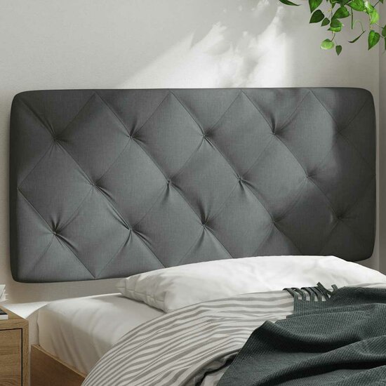 Hoofdbordkussen 100 cm stof donkergrijs