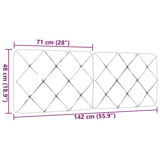 Hoofdbordkussen 140 cm stof lichtgrijs