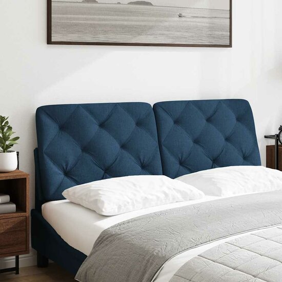 Hoofdbordkussen 140 cm stof blauw