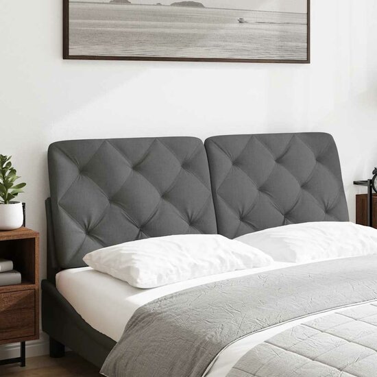 Hoofdbordkussen Stof Grijs 120 cm Donkergrijs