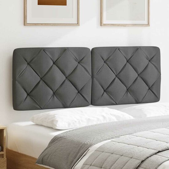 Hoofdbordkussen Stof Grijs 120 cm Donkergrijs