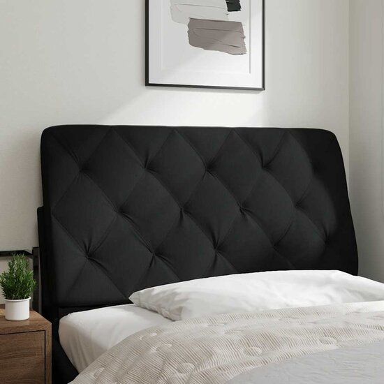 Hoofdbordkussen Stof 100 cm Zwart