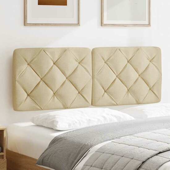 Hoofdbordkussen Stof Kleurig 140 cm Cr&egrave;me