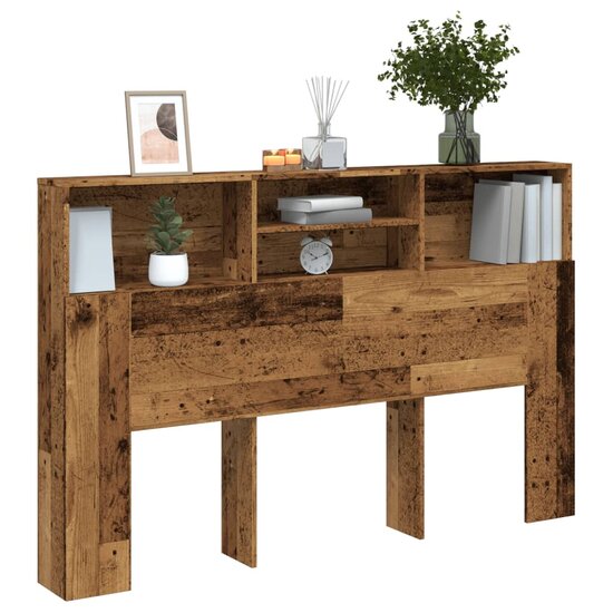 Hoofdbordkast 160X19X103,5 Cm Bewerkt Hout Kleurig 160 x 19 x 103.5 cm Oud hout