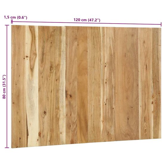 Hoofdbord 120 cm massief acaciahout