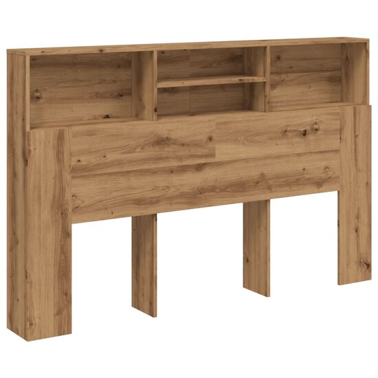 Hoofdbordkast 180X19X103,5Cm Bewerkt Hout Artisanaal Eikenkleur 180 x 19 x 103.5 cm artisanaal eikenkleurig
