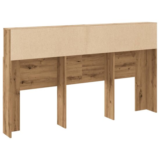 Hoofdbordkast 180X19X103,5Cm Bewerkt Hout Artisanaal Eikenkleur 180 x 19 x 103.5 cm artisanaal eikenkleurig