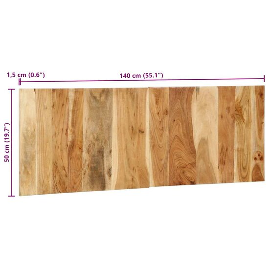 Hoofdbord 140 Cm 140 x 1.5 x 50 cm Massief acaciahout