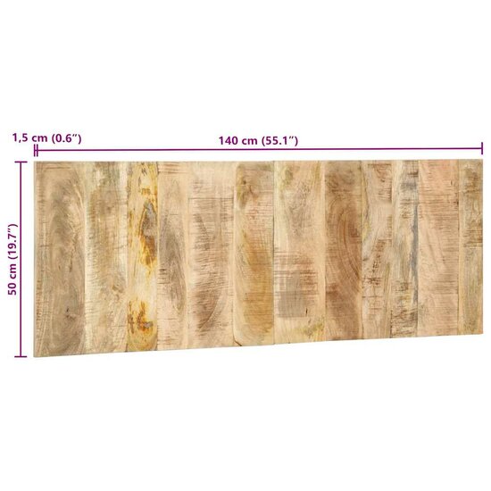 Hoofdbord 140 Cm 140 x 1.5 x 50 cm Massief ruw mangohout