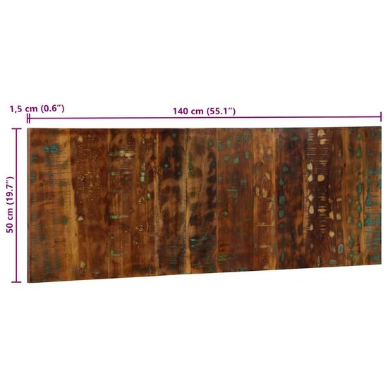 Hoofdbord 140 Cm Meerkleurig 140 x 1.5 x 50 cm massief gerecycled hout