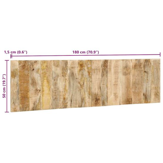 Hoofdbord 180 Cm 180 x 1.5 x 50 cm Massief ruw mangohout