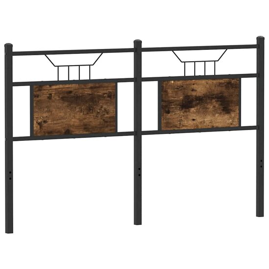 Hoofdbord Bewerkt Hout En Staal Kleurig 150 cm Gerookt eiken