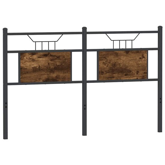 Hoofdbord Bewerkt Hout En Staal Kleurig 150 cm Gerookt eiken