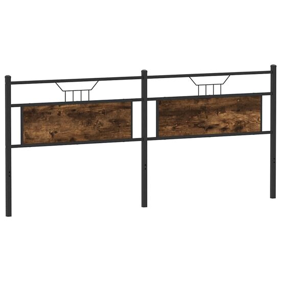 Hoofdbord Bewerkt Hout En Staal Kleurig 200 cm Gerookt eiken