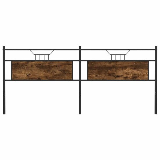 Hoofdbord Bewerkt Hout En Staal Kleurig 200 cm Gerookt eiken