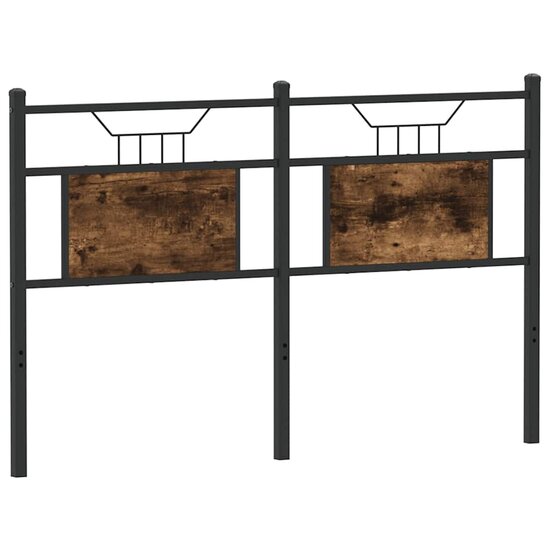 Hoofdbord Bewerkt Hout En Staal Kleurig 140 cm Gerookt eiken