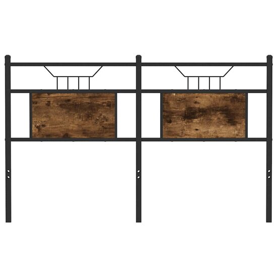 Hoofdbord Bewerkt Hout En Staal Kleurig 140 cm Gerookt eiken
