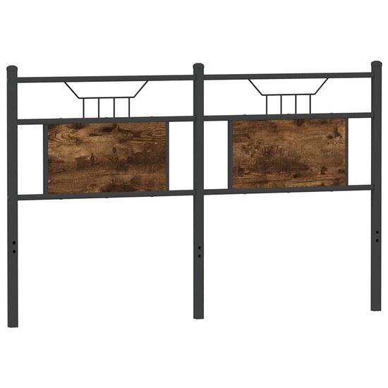 Hoofdbord Bewerkt Hout En Staal Kleurig 140 cm Gerookt eiken