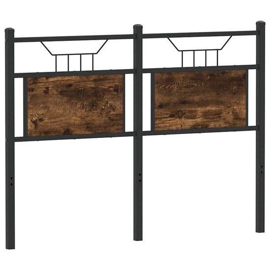 Hoofdbord Bewerkt Hout En Staal Kleurig 120 cm Gerookt eiken