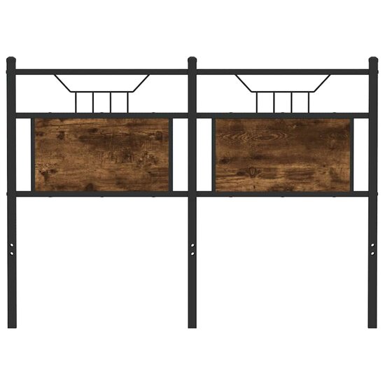 Hoofdbord Bewerkt Hout En Staal Kleurig 120 cm Gerookt eiken
