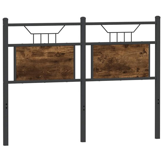 Hoofdbord Bewerkt Hout En Staal Kleurig 120 cm Gerookt eiken