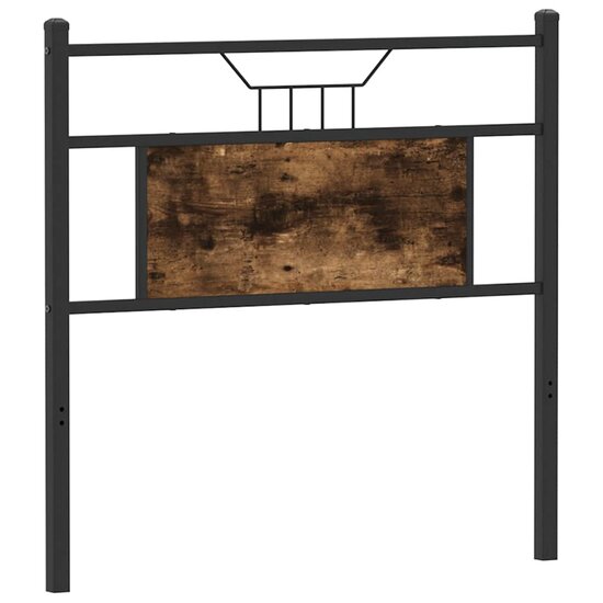 Hoofdbord Bewerkt Hout En Staal Kleurig 75 cm Gerookt eiken