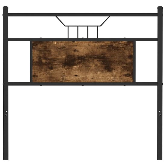 Hoofdbord Bewerkt Hout En Staal Kleurig 75 cm Gerookt eiken