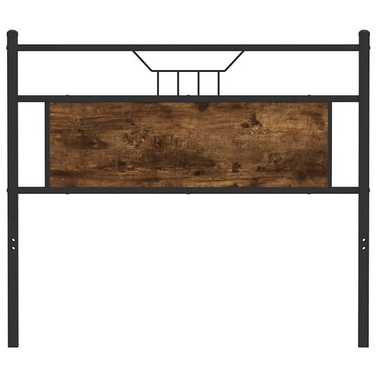 Hoofdbord 107 cm bewerkt hout en staal gerookt eikenkleurig