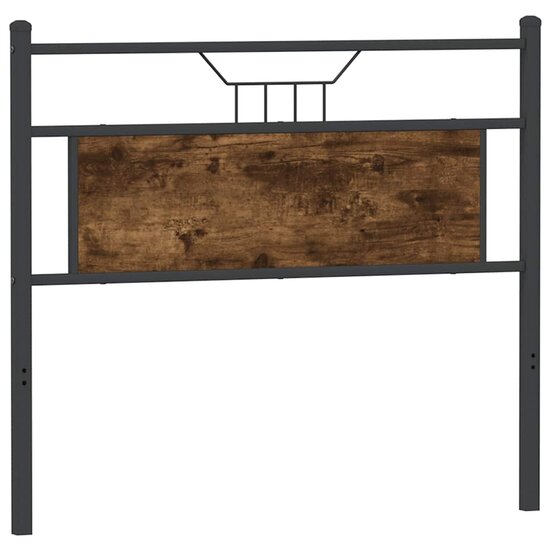 Hoofdbord 107 cm bewerkt hout en staal gerookt eikenkleurig