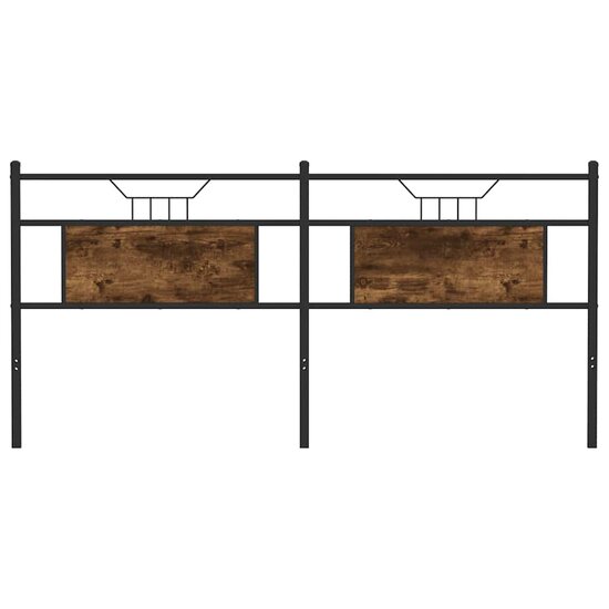 Hoofdbord Bewerkt Hout En Staal Kleurig 180 cm Gerookt eiken