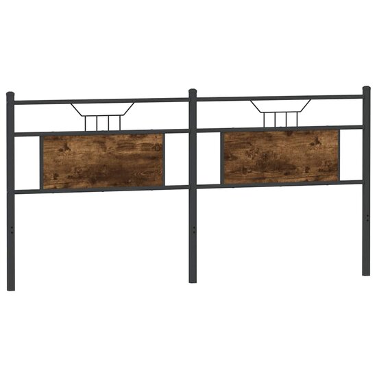 Hoofdbord Bewerkt Hout En Staal Kleurig 180 cm Gerookt eiken