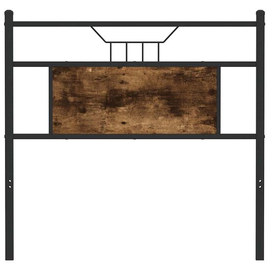 Hoofdbord Bewerkt Hout En Staal Kleurig 80 cm Gerookt eiken