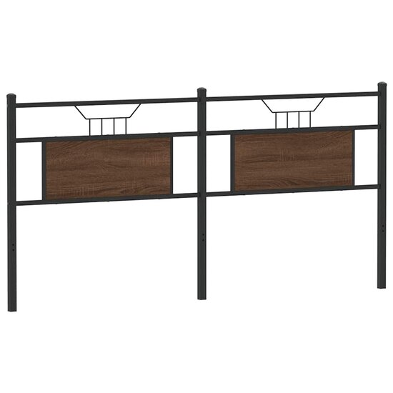 Hoofdbord 180 cm bewerkt hout en staal bruin eikenkleurig