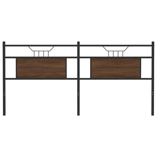 Hoofdbord 180 cm bewerkt hout en staal bruin eikenkleurig