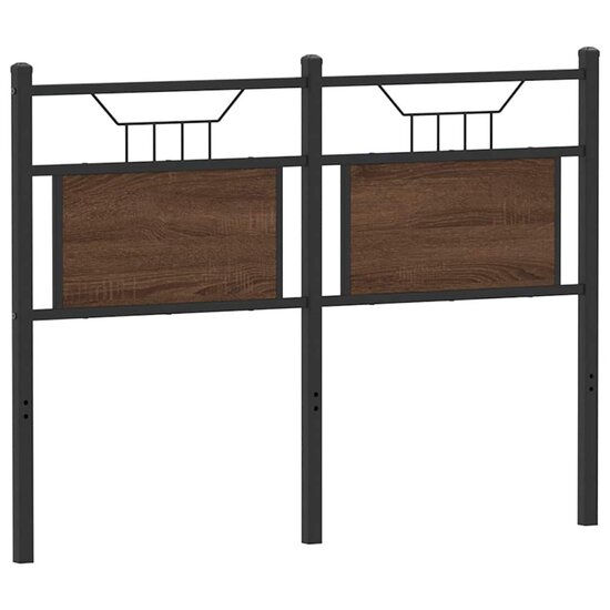 Hoofdbord Bewerkt Hout En Staal Ig 120 cm bruin eikenkleur
