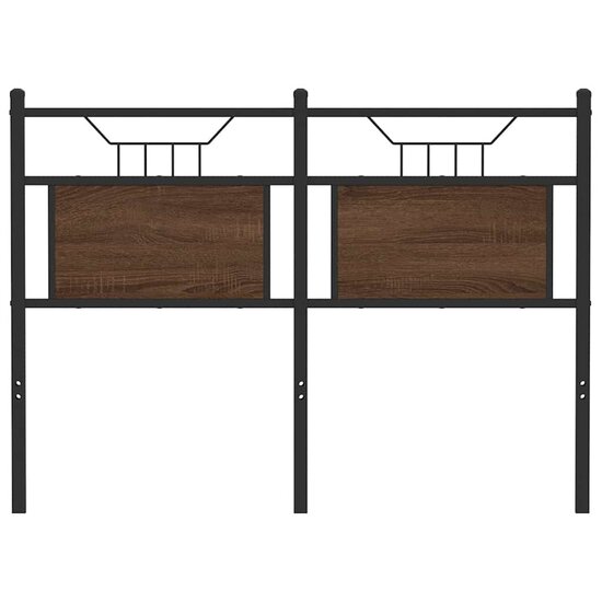 Hoofdbord Bewerkt Hout En Staal Ig 120 cm bruin eikenkleur