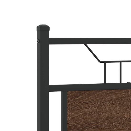 Hoofdbord Bewerkt Hout En Staal Ig 120 cm bruin eikenkleur