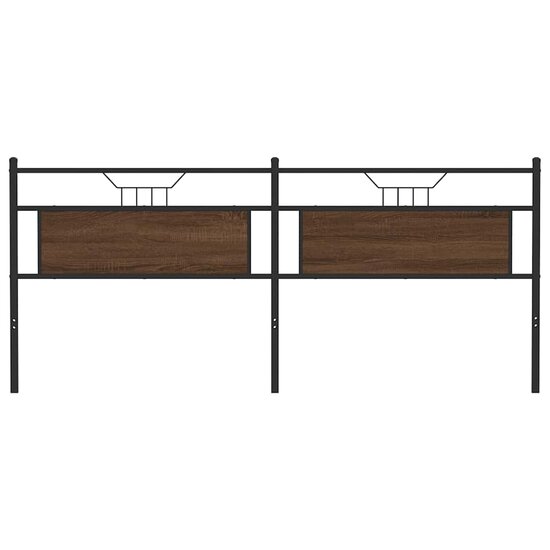 Hoofdbord Bewerkt Hout En Staal Ig 200 cm bruin eikenkleur
