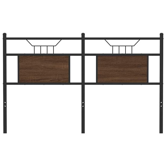 Hoofdbord 150 cm bewerkt hout en staal bruin eikenkleurig