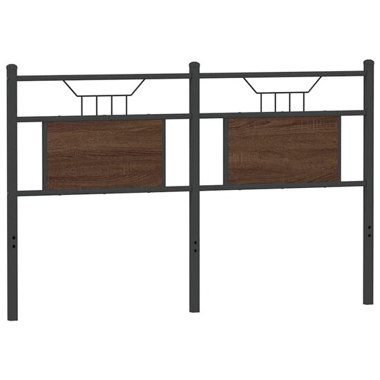 Hoofdbord 150 cm bewerkt hout en staal bruin eikenkleurig