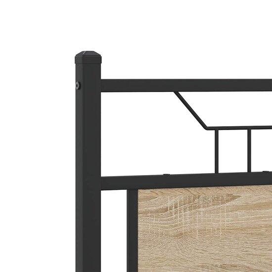 Hoofdbord 120 cm spaanplaat sonoma eikenhout en staal eikenhout
