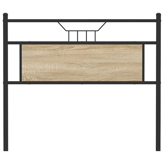 Hoofdbord 100 cm spaanplaat sonoma eikenkleurig en staal