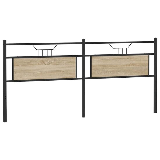 Hoofdbord Spaanplaat Kleurig Hout En Staal 200 cm Sonoma eiken