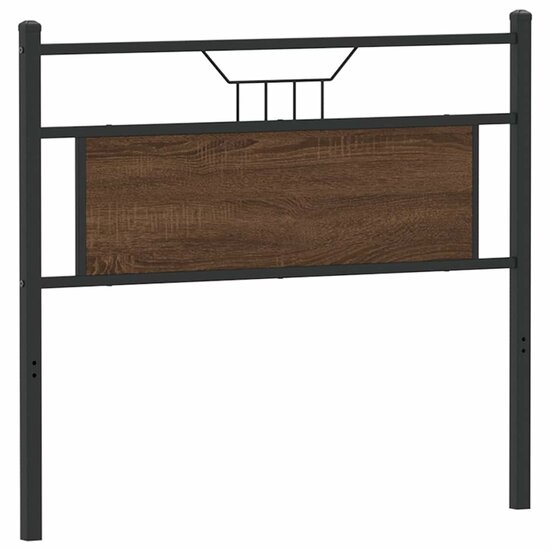 Hoofdbord Bewerkt Hout En Staal Ig 100 cm bruin eikenkleur